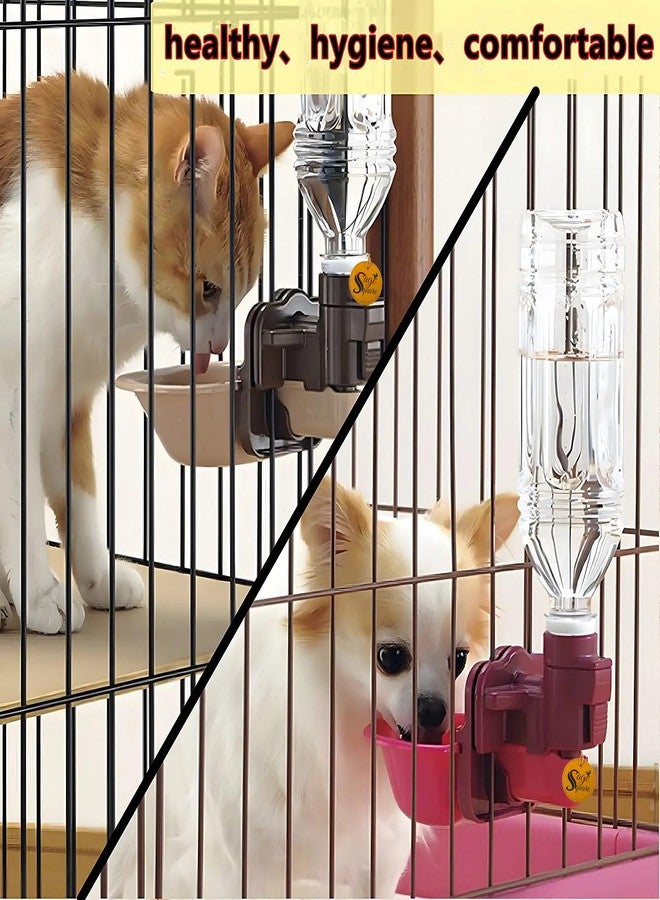 سايج سكوير وعاء طعام وموزع مياه أوتوماتيكي للقطط من سيج سكوير، وعاء ماء متحرك مع حامل، وعاء طعام متين وزجاجة ماء تعمل بالجاذبية للقطط الصغيرة والكلاب والأرانب والقطط الصغيرة - Image 5